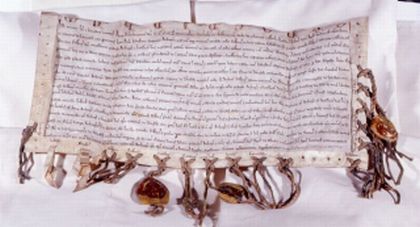 Grant of site of Lambeth Palace with seals