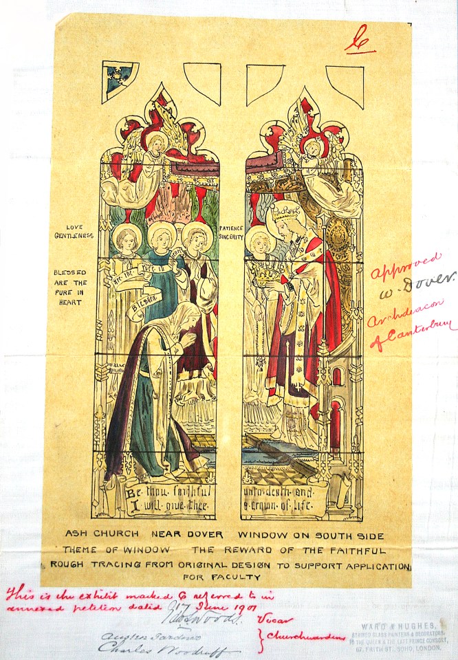 Design for a stained glass window, St Nicholas's Ash, Kent